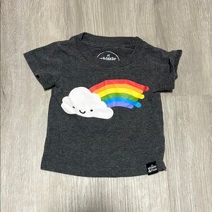 Whistle and Flute Kids Gray Rainbow Cloud T-Shirt